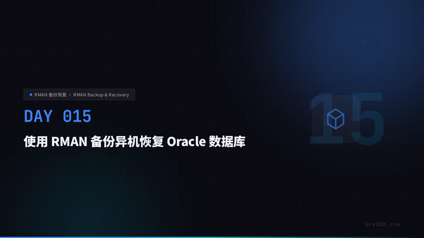 RMAN 异机全库恢复实战