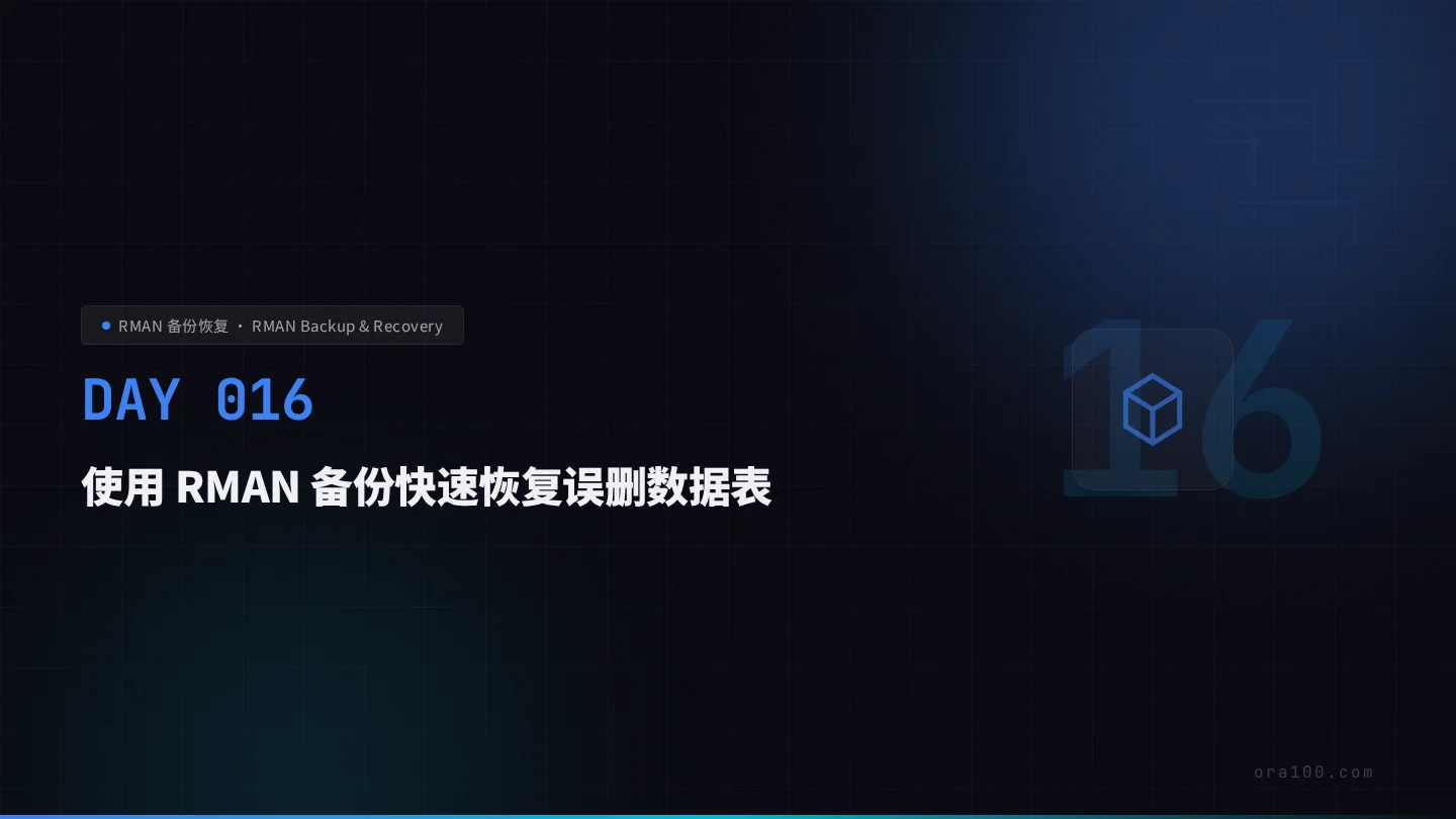 RMAN 基于时间点恢复误删表