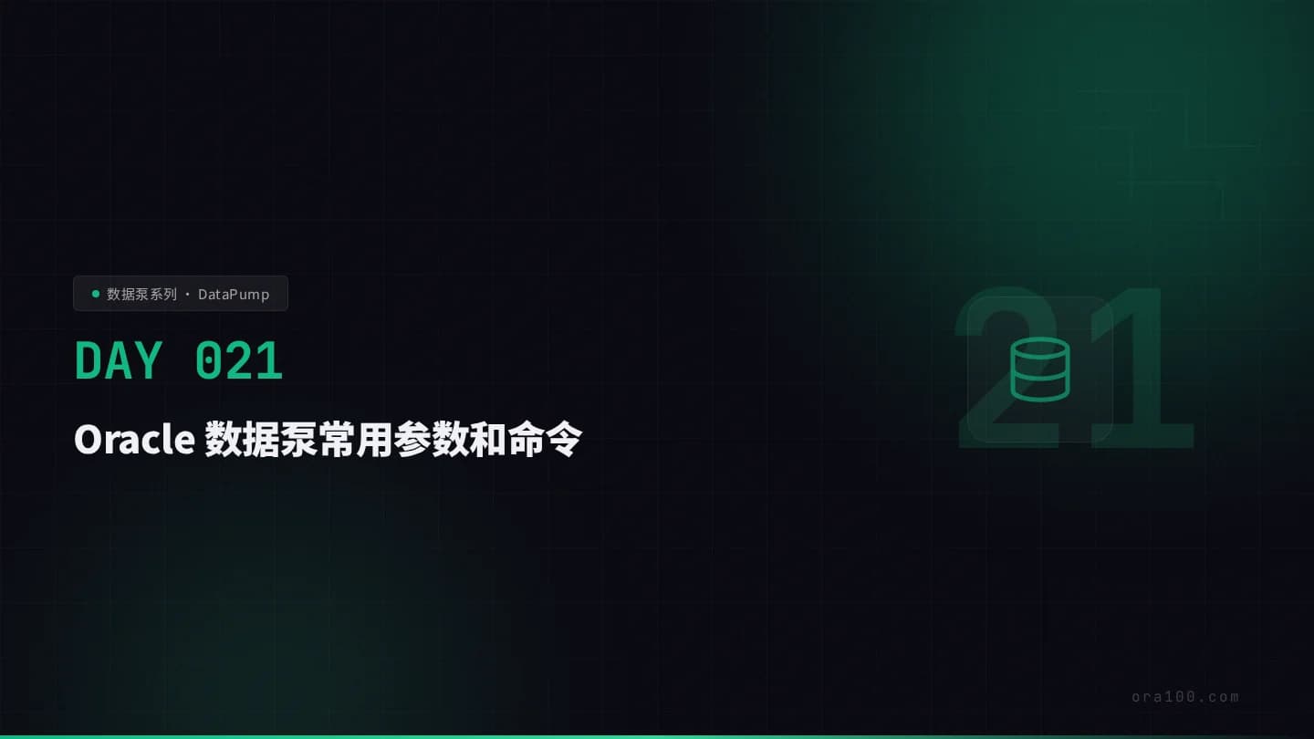 数据泵 expdp/impdp 核心参数与命令