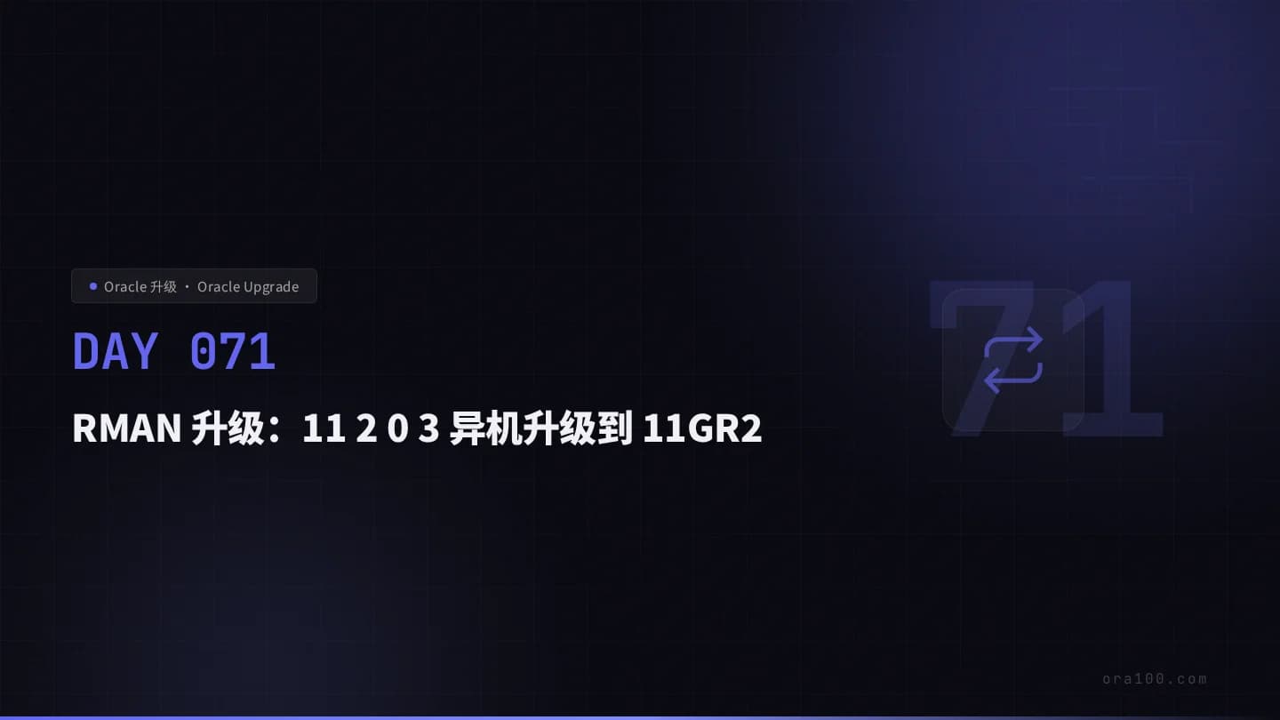 RMAN 升级：11 2 0 3 异机升级到 11GR2