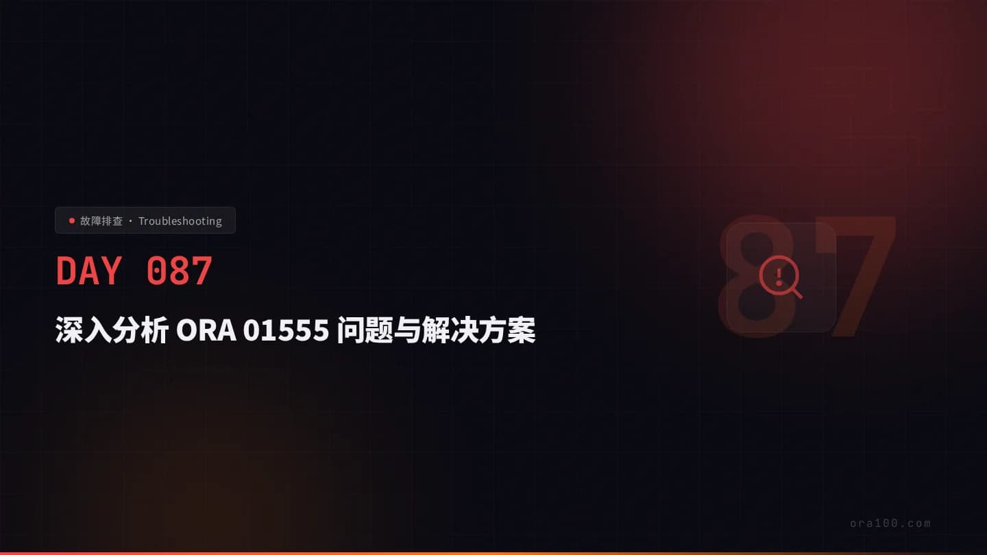 深入分析 ORA 01555 问题与解决方案