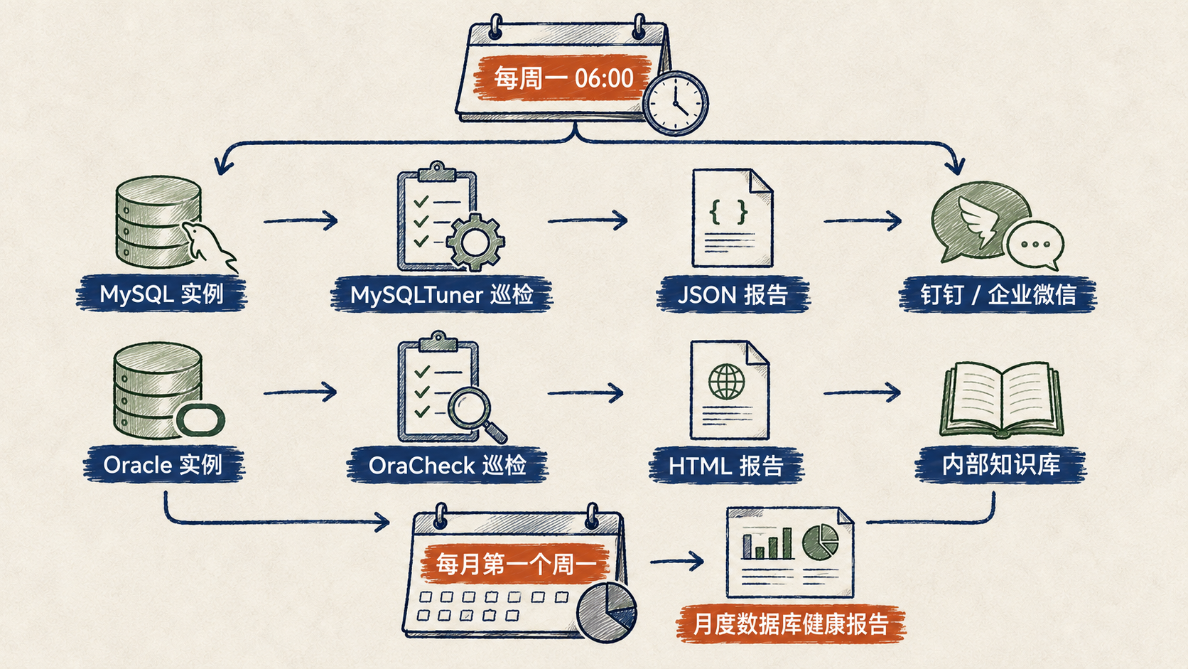 MySQLTuner 与 OraCheck 双引擎巡检流程